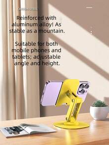 360-Degree Rotating Mobile Phone Stand, Desktop Carbon Steel Base, Desk For Dormitory, Flat Panel, Foldable, Portable, Suitable For Online Classes And Binge-Watching TV Series, Universal Use. - multicolor - View 10