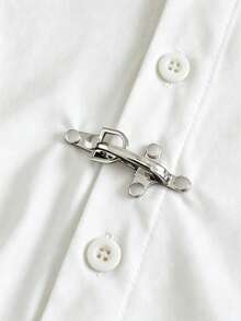 AXEPEAK Camisa de manga corta de unicolor para hombre talla grande - Blanco - Ver 4