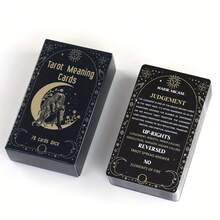 MINKOJA Tarot Meaning Cards, Double Sided With Imagery On Front & Text On Back Tarot Cards,Tarot,Board Games, Board,Runes,Tarot Bag,Cauldron,Alice,Cartas Tarot,Magic,Tarot Card Decor,Spiritual - Black - View 3