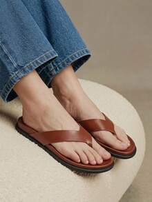 Solecia Women Shoes Women's Fashion Comfort Flat Boken Beach Sandals Women's Flat Sandals - Mocha Brown - View 8