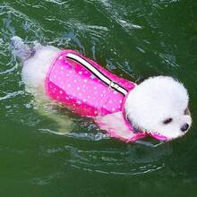 PETSIN Ropa de baño de verano ligera y fina con estampado minimalista de huella de pata de cachorro, estilo deportivo. Puede usarse para caminar al aire libre, correa, chaleco salvavidas para mascotas y traje de baño para perros grandes en Europa y América. - Multicolor - Ver 24