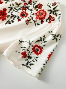 EMERY ROSE Vestido corto de verano elegante para mujer con estampado floral que ciñe la cintura - Multicolor - Ver 7