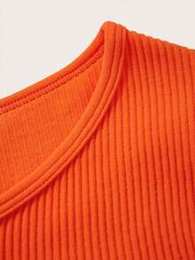 SHEIN Sports Chaqueta Deportiva Con Cremallera Y Dobladillo Curvo, Chaqueta Corta - Naranja - Ver 3