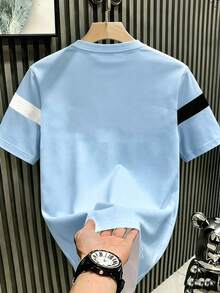 Manfinity Hypemode Men's Colorblock Letter Print Crew Neck Short Sleeve Casual T-Shirt - Multicolor - View 2