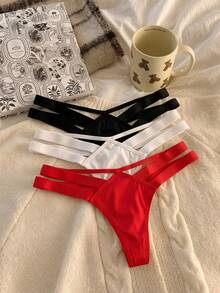 SHEIN MOD 3packs Cut Out Sexy Panties Set - Multicolor - View 1