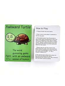 MINKOJA Awkward Turtle Party Game - Funny Word Guessing Game For Adults & Families, Cute Green Turtle Box With 100+ Cards, Perfect For Birthday, Halloween, Christmas Game Nights - Cardboard Game For Parties & Gifts, Turtle Gifts, Card Game, Playing Card - Green - View 3