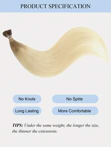 14-18吋 30G I-Tip 接髮，S8-1001 漸層挑染冷融合角蛋白 I-Tip 接髮，為細髮或薄髮增加豐盈度與長度，隱形自然，適合日常配戴、派對、婚禮、萬聖節、聖誕禮物與節日造型 - S8-1001 - 查看 5
