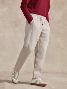 Courvante Tennis 1 Stück Herren Lässig Chino Hose mit Kordelzug Bund, Beige Sommer Städtetrip Leicht Gerader Schnitt, Hoher Bund Old Money Modisch Geschenk - Aprikosenfarben - Übersicht 4