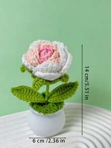 1 Hand Woven Rose Basin Gift For Mother's Day Home Desktop Decoration - B - View 3