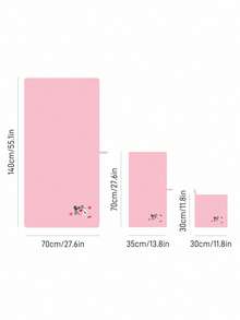 Mean Girls | SHEIN 1pc Cartoon Sponge, Printed Bath Towel, Beach Towel, Can Be Used On The Beach, Swimming Towel - Pink - View 3