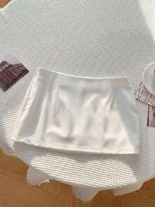 SHEIN 女童新款花卉印花迷你裙，休閒日常美裙 - 白色 - 查看 2