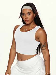 Rhythm Era Plus Size Women's Sexy Back Strap Tank Top - White - View 1