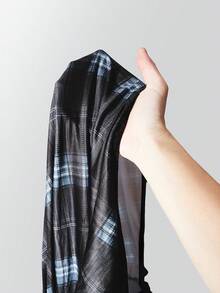 SHEIN ICON 大尺碼復古Y2K深V領花卉短袖收腰A字洋裝，返校穿搭、日常穿著、休閒度假夏季洋裝 - 藍色 - 查看 11