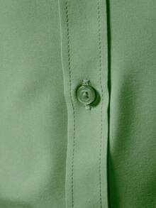 Manfinity Mode Men's Casual Versatile Solid Color Long Sleeve Shirt - Green - View 6