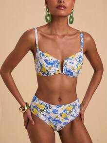 Travachic Set Baju Renang Wanita Motif Lemon untuk Liburan Pantai - MultiWarna - View 7
