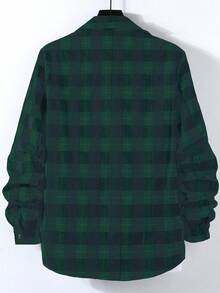 Manfinity Homme Men Plaid Print Front Button-Up Casual Long Sleeve Shirt, Fall - Multicolor - View 2
