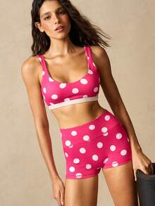 Women's Leopard Print Sports Bra - Hot Pink - View 10