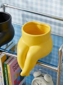 Joivida Creative Design Flower Pot, Modern Minimalist Human Buttocks Shaped Succulent Flower Pot, Dopamine Colored Home Decoration Indoor Flower Pot, Living Room, Bedroom, Office Desk, Windowsill, Unique Art Vase, Small Cactus And Vanilla Container, Cute Aesthetic Home Decoration, Home Foyer Decoration Ornaments, Holiday Birthday Gifts - multicolor - View 5