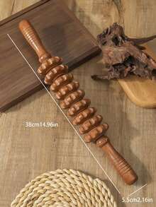 Haus Hana 6 Styles Natural Wooden Massage Roller For Back, Shoulder, Waist And Leg Relief - Helps Improve Blood Circulation And Relieve Muscle Fatigue, Yoga/Massage Tool - Section A - View 4