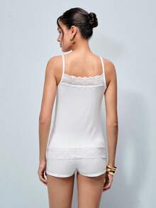 Softvol 2pcs Women Lace Floral Cami Tank Top Undergarments, Versatile Outerwear - Multicolor - View 4