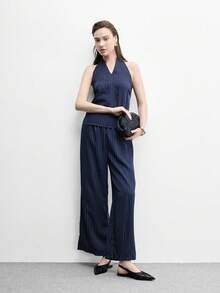 CUCCOO BIZCHIC 韓系溫柔風黑色百搭通勤涼鞋女款，小眾設計皺褶尖頭後綁帶，舒適平底封口鞋，適合春夏日常穿著 - 黑色 - 查看 10