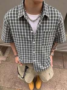 STEELVANCE 男士小格紋短袖襯衫 2 件組，單口袋經典款，適合正式或休閒場合，休閒度假、晚餐聚會、極簡辦公室、居家休閒穿著，自用或送禮皆宜，熱銷舒適面料襯衫 - 彩色 - 查看 4