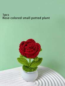 1 Hand Woven Rose Basin Gift For Mother's Day Home Desktop Decoration - B - View 14