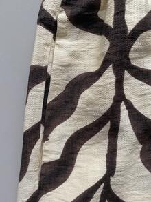 Elenzga Blouse décontractée sans manches ajustée pour femme, printemps/été, style élégant pour le travail, design plissé, taille cintrée et nœud papillon + Pantalon long décontracté pour femme, printemps/été, style élégant pour le travail, imprimé feuilles, taille cintrée, double poche, coupe ample à jambes larges - Multicolore - Voir 4