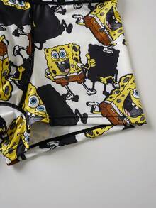 SpongeBob SquarePants | SHEIN 2pcs Cartoon Print Comfortable Men's Boxer Briefs - Black and White - View 5