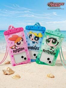 THE POWERPUFF GIRLS X Joivida 防水手機防水袋 觸控螢幕兼容 游泳潛水漂流河川徒步溫泉水上樂園 浮力氣墊不下沉 IPX8 防水密封 吊繩掛頸帶 透明高清大容量 通用 7.2 吋以下所有手機 - 查看 3