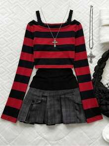 Attitoon Women's Striped Round Neck Long Sleeve Casual Top - Multicolor - View 4