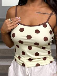 SAYEHFBABY Polka Dot Top Women's Polka Dot Print Fitted Camisole,Summer Top Casual Vacation - Multicolor - View 6