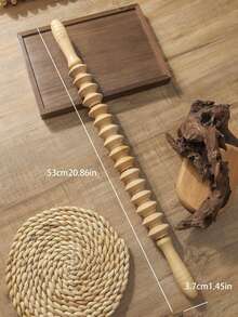Haus Hana 6 Styles Natural Wooden Massage Roller For Back, Shoulder, Waist And Leg Relief - Helps Improve Blood Circulation And Relieve Muscle Fatigue, Yoga/Massage Tool - Section A - View 6