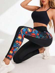 Easithlete Easithlete Pantaloni sportivi slim fit da donna con motivo stampato laterale - nero - Visualizzare 6