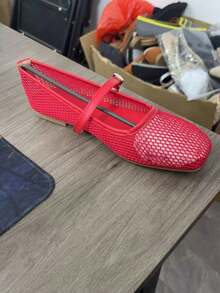 Rosivie Women's Buckle Design Casual Flat Shoes For Daily Wear - Red - View 12