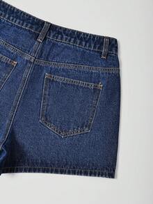 GlowEve Women's Summer Embroidered Denim Shorts - Dark Wash - View 7