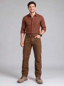 John Silver Straight Pants - Caqui Oscuro - View 1