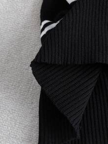 GlowEve CURVE Plus Size Women's Navy Blue Short Sleeve Single-Breasted Knit Cardigan Back-To-School Office Summer Elegant - Black - View 6