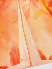 Sweetra 大尺碼網格印花收腰繫帶裝飾鈕扣裙 - 彩色 - 查看 5