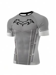 GymBeat Kaos Olahraga Lengan Pendek Raglan Motif Geometris Pria - MultiWarna - View 4