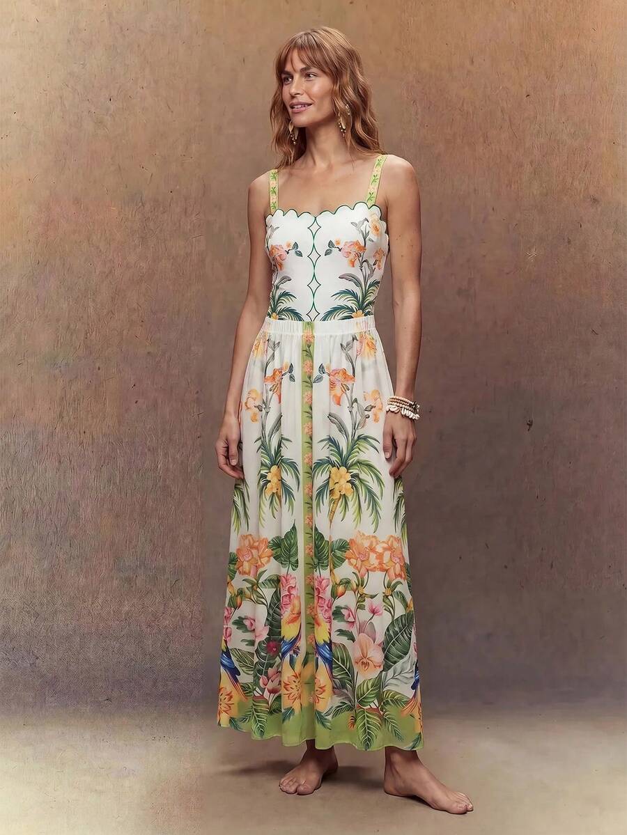 Swim Oasis New Women's One-Piece Swimsuit, Backless Beach Dress, Bohemian Style, Suitable For Spring/Summer - Multicolor - View 1