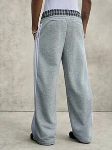 PAVTROS Young Street Style 2 In 1 Design, Drawstring Waist Men Sweatpants - Grey - View 2