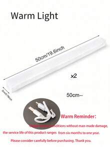 2pcs LED Motion Sensor Light ,Wireless LED Night Light ,Rechargeable Light Cabinet Wardrobe Lamp ,Staircase Backlight For Kitchen - White-2pcs - View 23