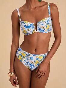 Travachic Set Baju Renang Wanita Motif Lemon untuk Liburan Pantai - MultiWarna - View 6