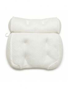 1Pc Bathtub Pillow With Anti-Slip Suction Cups, 3D Mesh Spa Bath Pillow For Neck & Back Support, Soft Comfortable Washable Bath Cushion For Home Bathroom Accessories - One Size Fits All - View 4