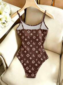 SHEIN Franclia 全印花細肩帶連身衣，休閒夏季款 - 彩色 - 查看 2