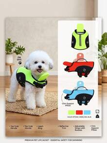 PETSIN 大型犬服装 大型犬救生衣 简约小狗爪印图案 运动风 轻薄夏季沙滩泳装 防护服 欧美地区 可用于户外散步、牵引、宠物救生衣和泳衣 - 彩色 - 查看 3