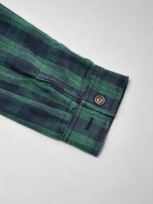 Manfinity Homme Men Plaid Print Front Button-Up Casual Long Sleeve Shirt, Fall - Multicolor - View 4