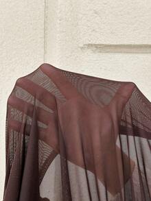 MaterniWear Maternity Solid Color Stand Collar Pleated Wide Leg Elegant Maternity Maternity Jumpsuit Baby Shower Photoshoot Summer Photoshoot - Brown - View 10