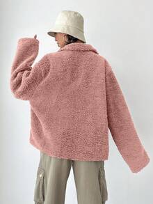 EURMUSE Women Regular Jacket, Long Sleeve, Fashionable For Autumn/Winter - Watermelon Pink - View 2